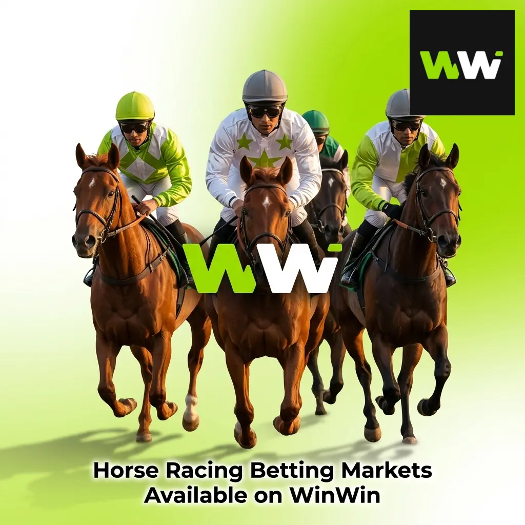 Horse racing betting markets on WinWin platform showing various wagering options including win, place, and exotic bets