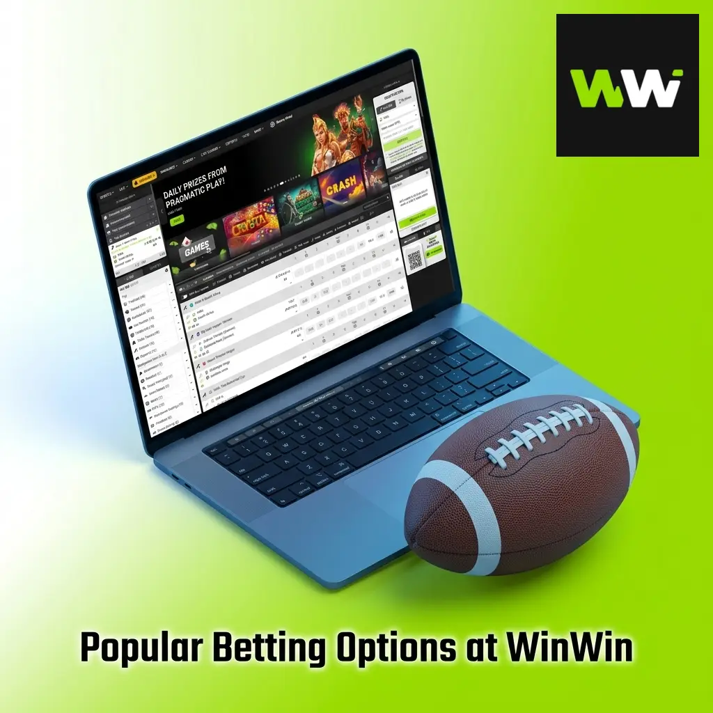 Popular betting options at WinWin including sports, casino games, and live wagering displayed on a modern platform