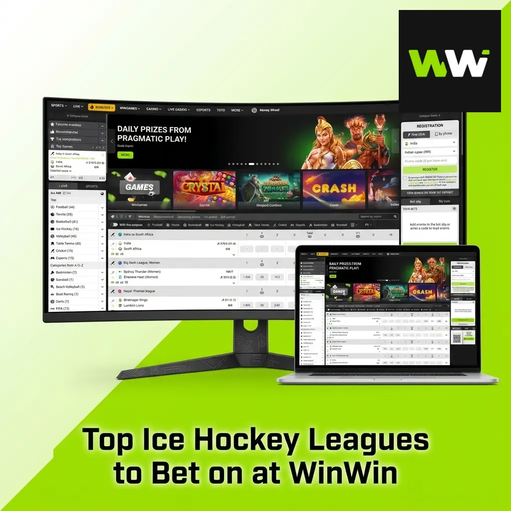 Top ice hockey leagues for betting at WinWin including NHL, KHL, and international tournaments