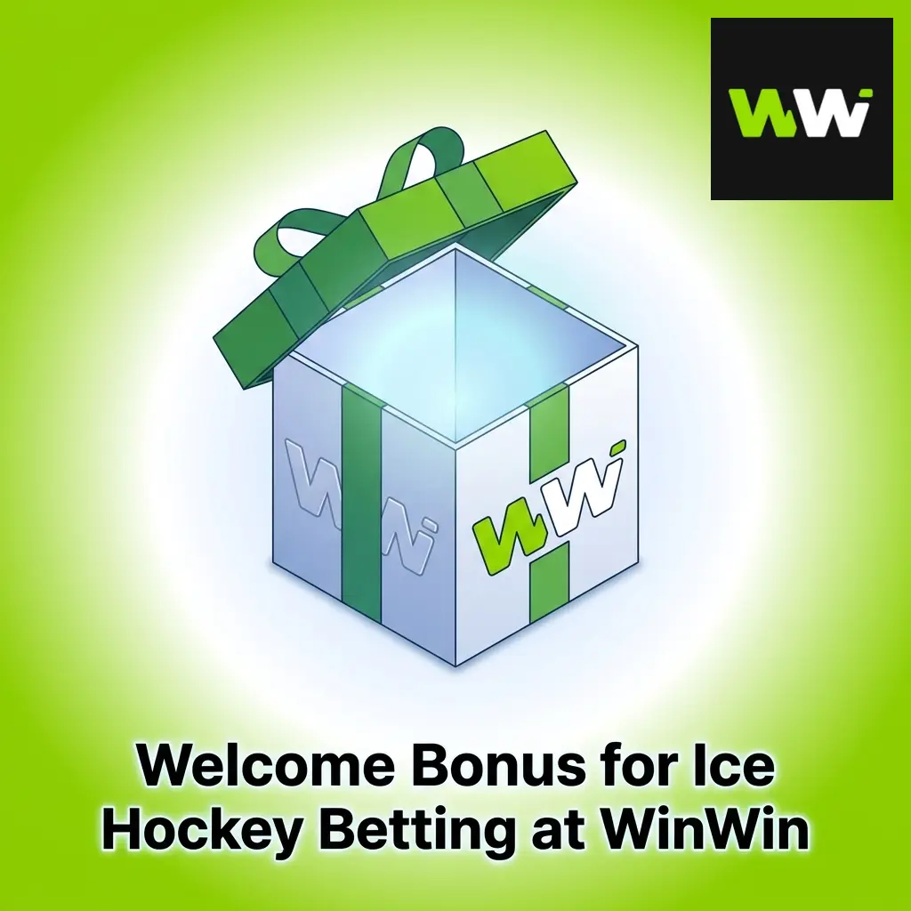 WinWin sportsbook welcome bonus promotion banner for ice hockey betting with rewards and special offers