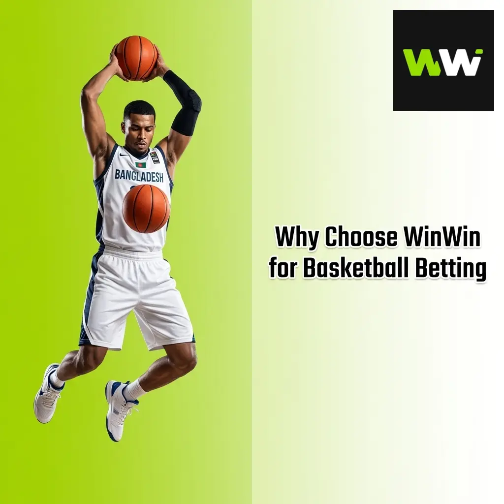 WinWin platform interface showing basketball betting options with odds, live scores, and user-friendly sports wagering features