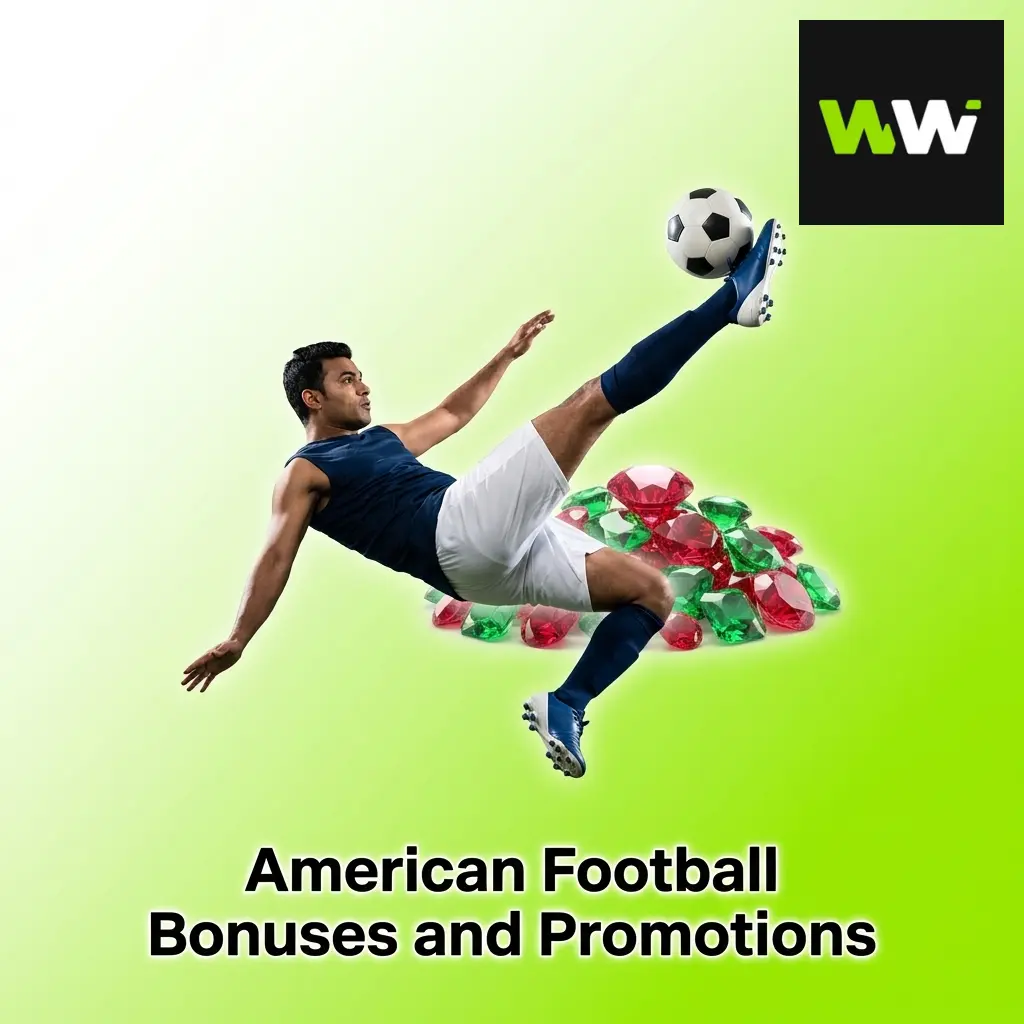 American football betting promotions including welcome bonuses, free bets, and special offers for NFL and college football fans