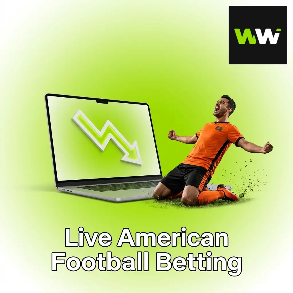 Live American Football Betting odds and action on the field with players in helmets and pads during a game