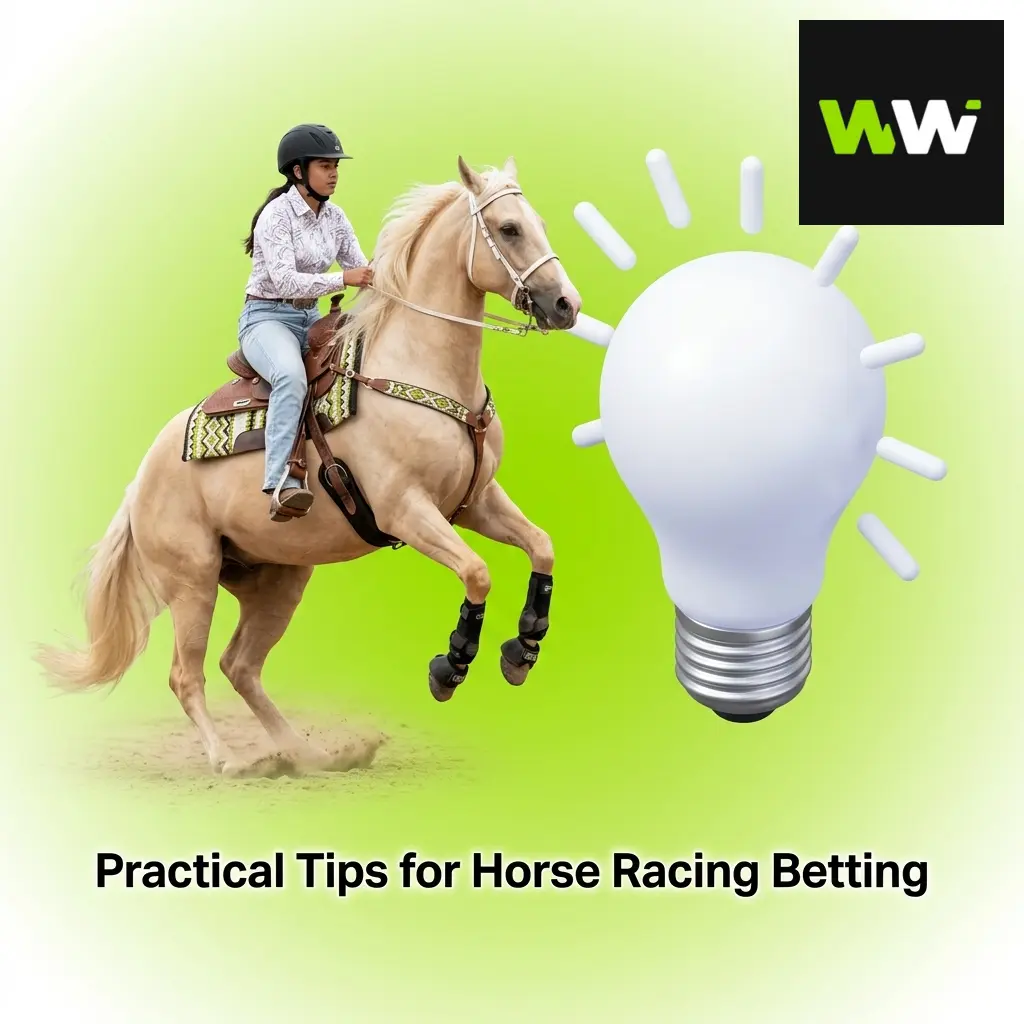Jockey riding horse at full speed on racing track, representing practical tips for horse racing betting strategies