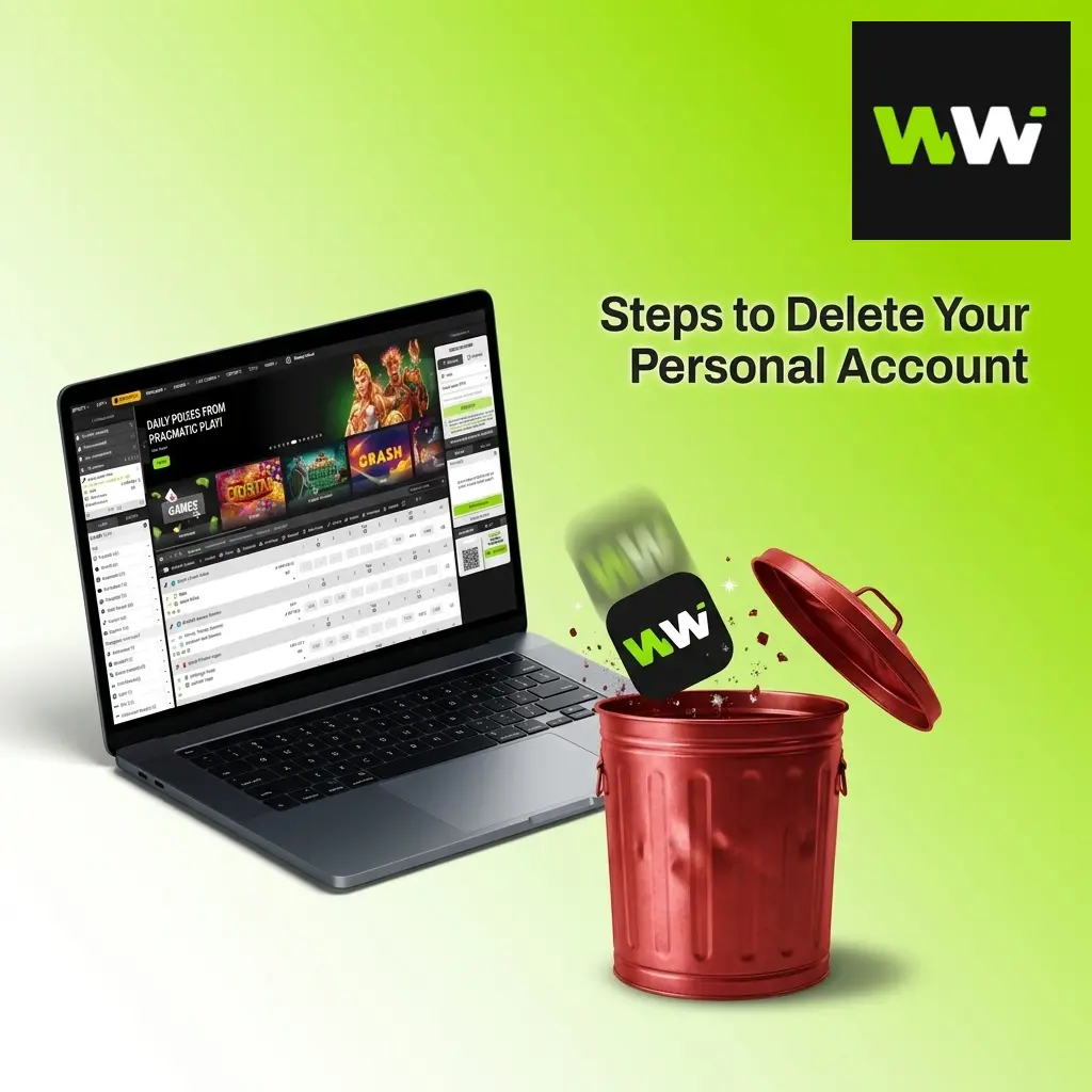 Steps to delete a personal account showing menu options, settings, and confirmation prompts on a device screen