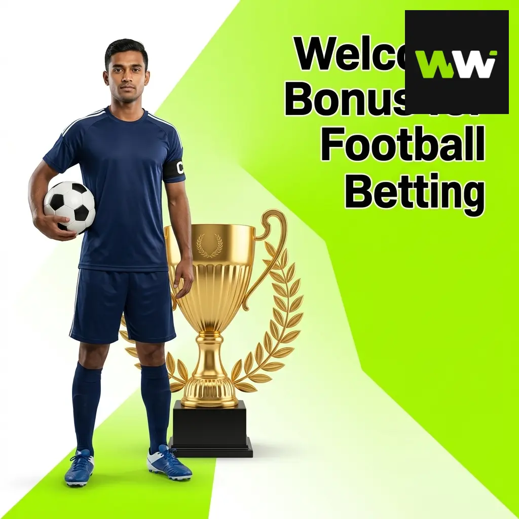 Football betting welcome bonus offer with promotional rewards for new players signing up at an online sportsbook