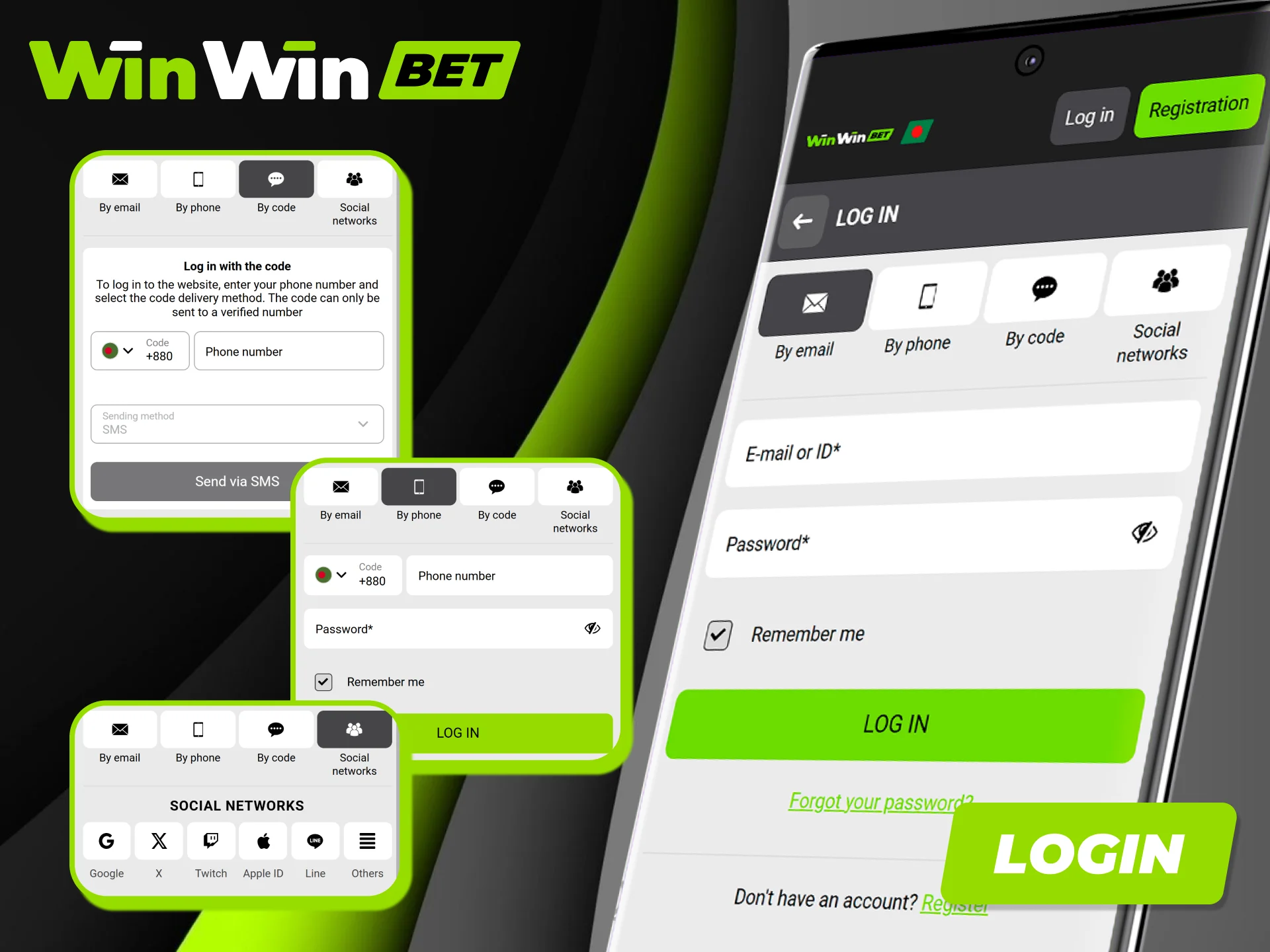 Perform a quick login via the official Winwin mobile application.