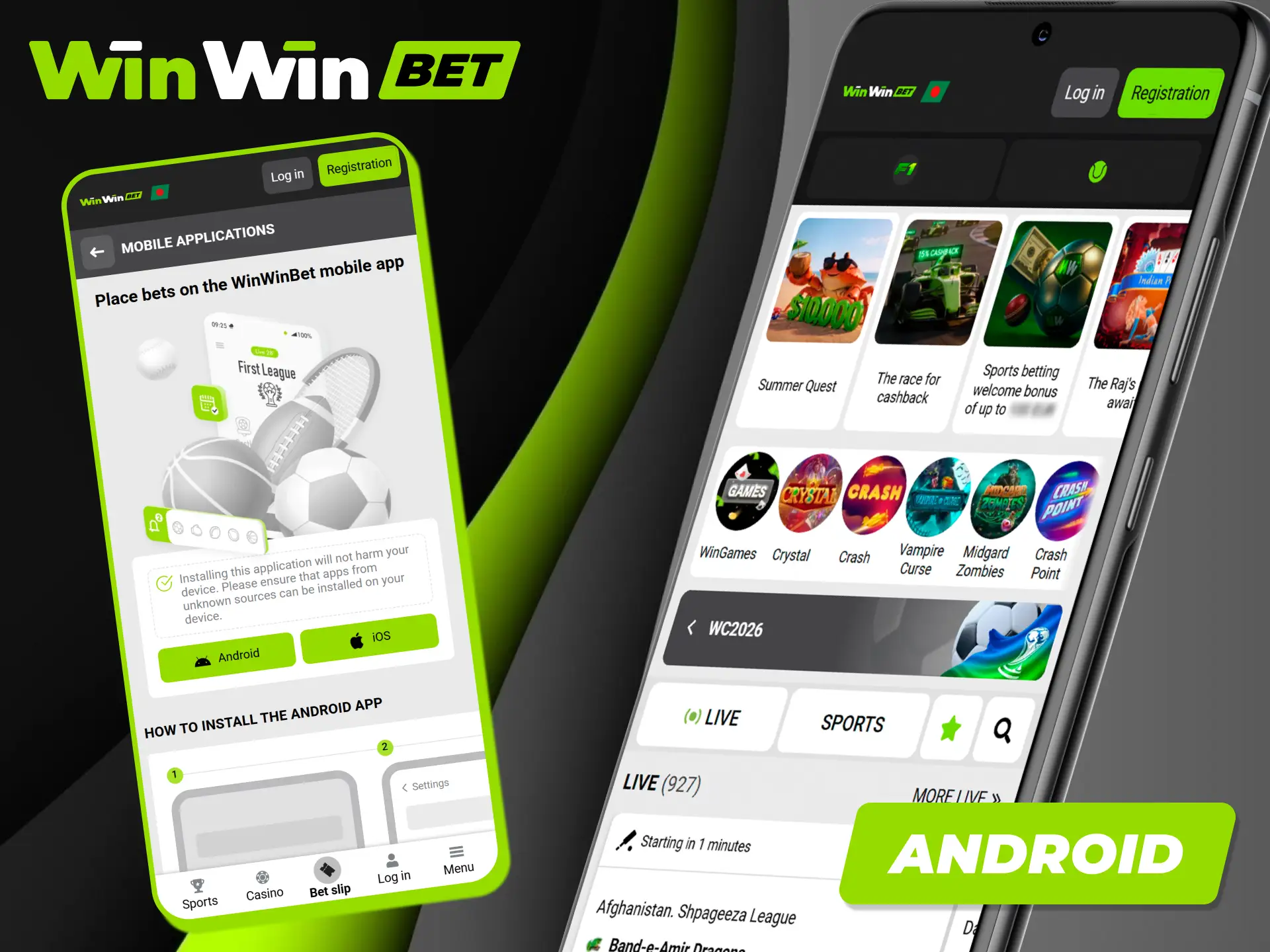 Complete the Android download procedure to install the official Winwin mobile app.