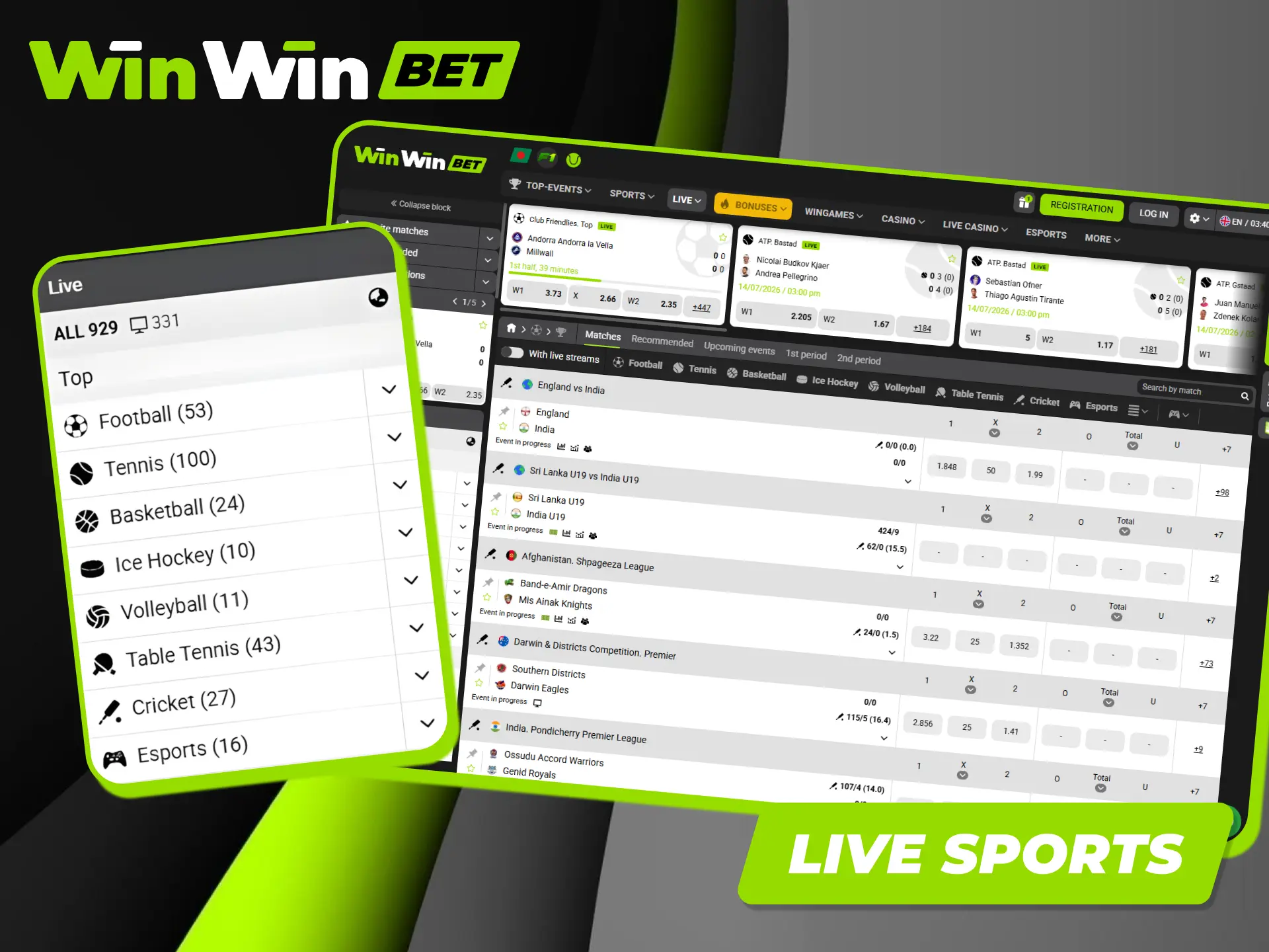 Explore the live sports betting section at Winwin for real-time odds and fast payouts.