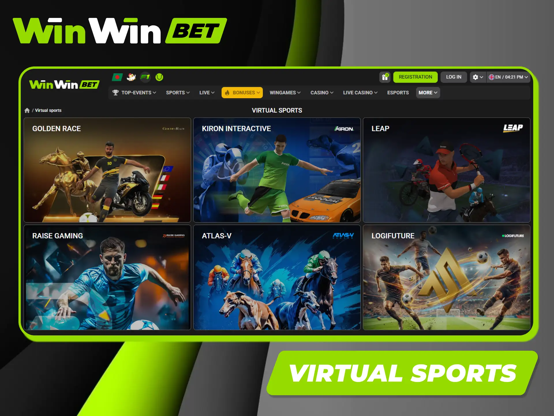 Try high-speed virtual sports simulations for non-stop action at the Winwin bookmaker.